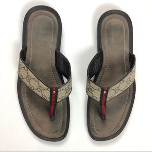 Gucci monogram slides sandals flip flops